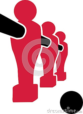 Table Football Line Red Vector Illustration