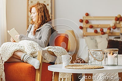 Table with gingerbread and tea Stock Photo