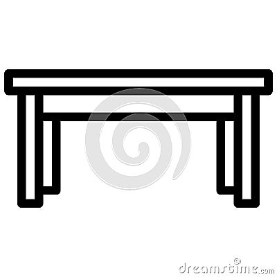 Table icon with outline style. vector EPS10 Illustration Vector Illustration