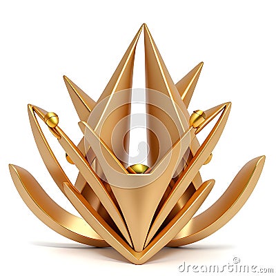 Table jewellery in gold. Golden Lily. Stock Photo