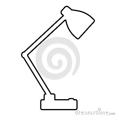 Table lamp Desk light electric for interior home contour outline icon black color vector illustration flat style image Vector Illustration