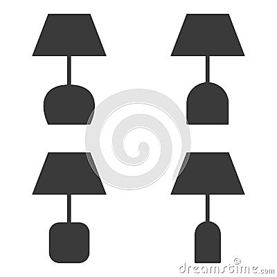 Table lamp icons vector background Vector Illustration