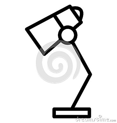 Table Lamp Isolated Line Vector Icon that can be easily modified or edited. Stock Photo