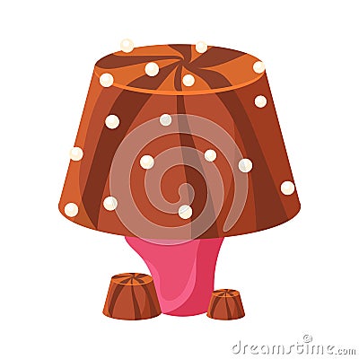 Table lamp made of chocolate. Colorful cartoon vector Illustration Vector Illustration