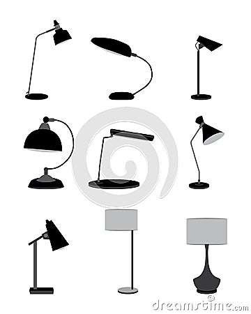 Table lamp set Vector Illustration