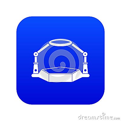 Table magnify icon digital blue Vector Illustration
