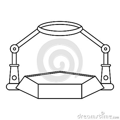 Table magnify icon, outline style Vector Illustration