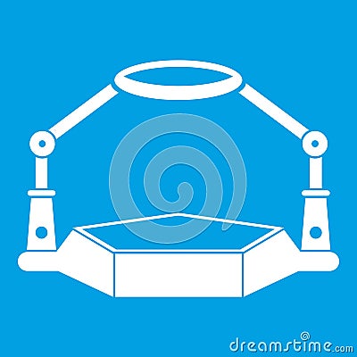 Table magnify icon white Vector Illustration