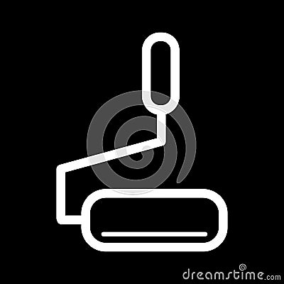 Table microphone vector icon. Black and white microphone illustration. Outline linear icon. Vector Illustration