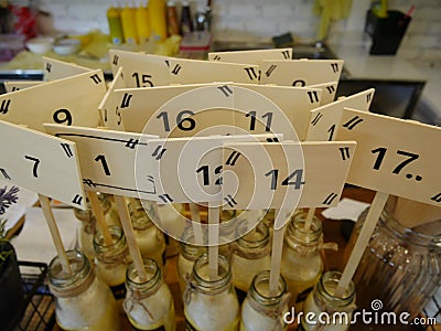 Table numbers Stock Photo