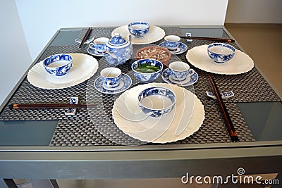 Table served in the Chinese style Stock Photo