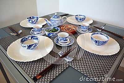 Table served in the Chinese style Stock Photo