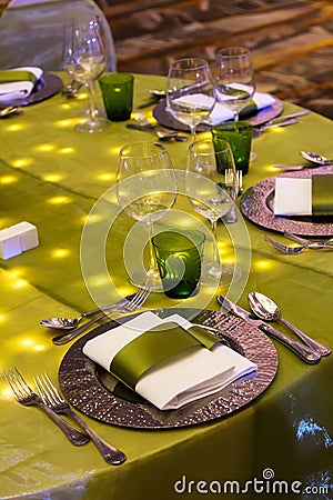 Table set for event party Stock Photo