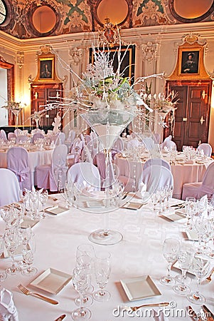 Table set for a special occasion Stock Photo