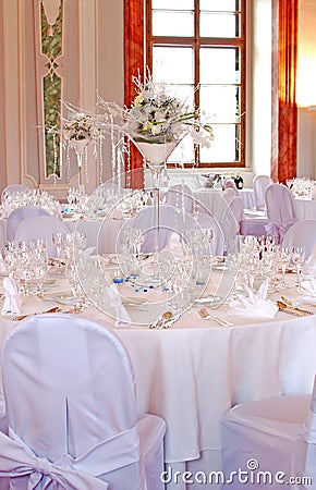 Table set for a special occasion Stock Photo