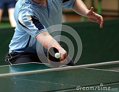 Table tennis returning Stock Photo