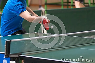 Table tennis returning Stock Photo