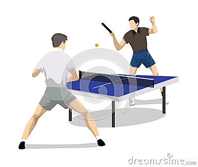 Table tennis two. Vector Illustration