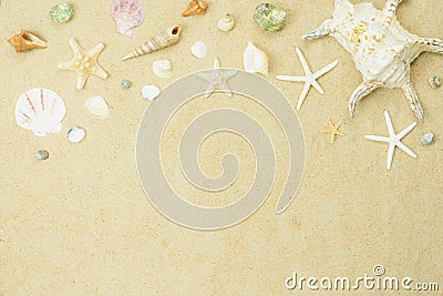 Table top view aerial image of summer & travel beach holiday in the season background concept. Stock Photo