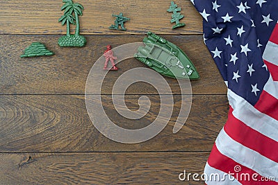 Table top view 4 th July independence day holiday background concept. Stock Photo