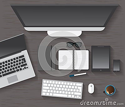 Table, Working, Businees, Meeting, High Angle View Stock Photo