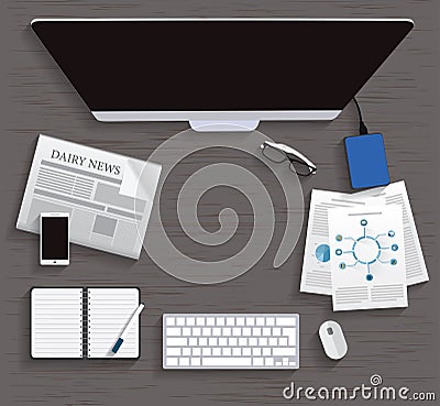 Table, Working, Businees, Meeting, High Angle View Stock Photo