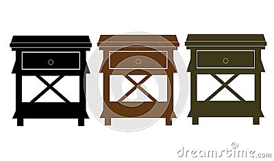 Tables of bedside Vector Illustration