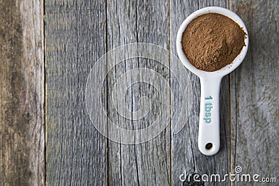 Tablespoon of Cinnamon Stock Photo