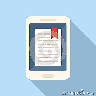 Tablet book icon flat vector. Class distance Vector Illustration