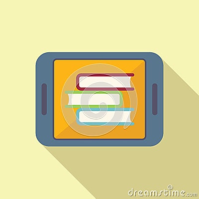Tablet book icon flat vector. Online people Vector Illustration