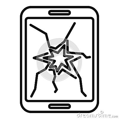 Tablet broken screen icon outline vector. Repair mobile Vector Illustration