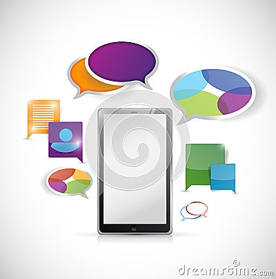 Tablet colorful communication illustration Cartoon Illustration