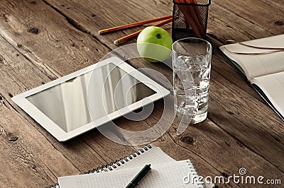 Tablet computer with a blank screen Stock Photo