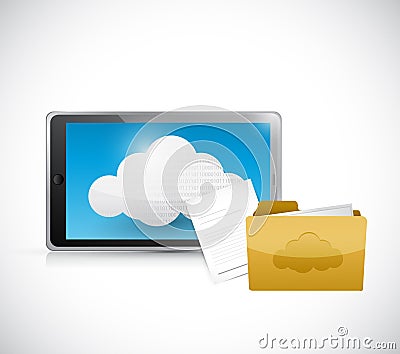 tablet computer cloud computing and files Stock Photo