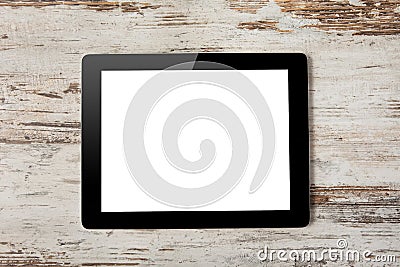 Tablet computer with isolated screen Stock Photo