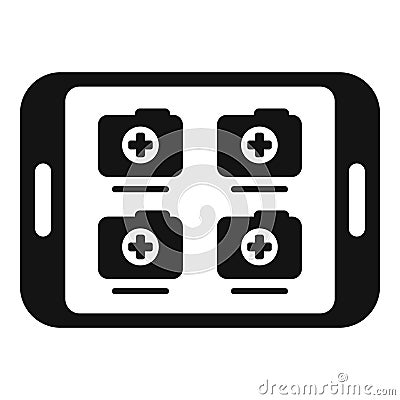 Tablet data icon simple vector. Record patient Stock Photo