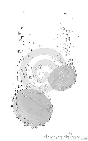 Tablet Dissolving in water. Stock Photo