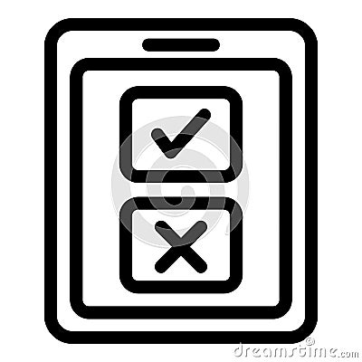 Tablet election icon outline vector. Vote poll Vector Illustration