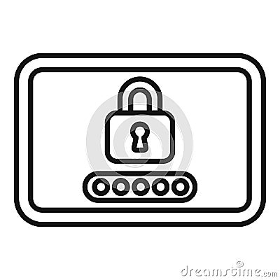 Tablet enter passcode icon outline vector. Access computer Vector Illustration