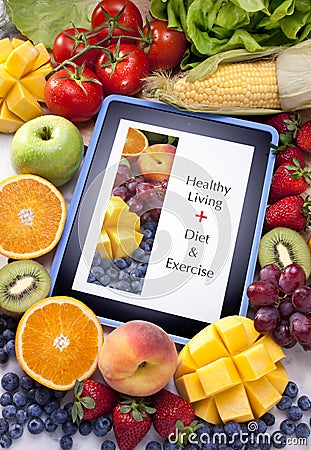 Tablet Healthy Diet Fruit Food App Royalty Free Stock Photo  Image: 27176595