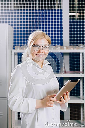 The tablet helps her to work smarter Stock Photo