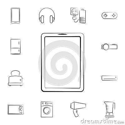 the tablet icon. Detailed set of home appliances. Premium graphic design. One of the collection icons for websites, web design, mo Stock Photo