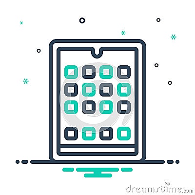 mix icon for Tablet, electronic and android Vector Illustration