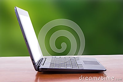 Tablet Laptop with Natural Background Stock Photo