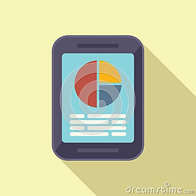 Tablet market segment icon flat vector. Customer chart Stock Photo