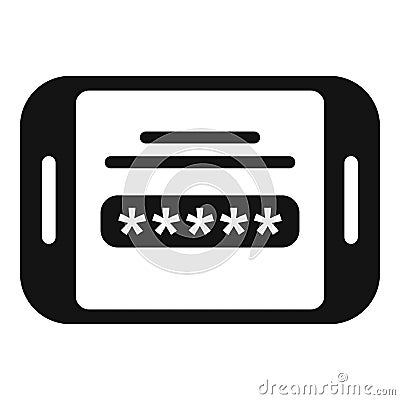Tablet password icon simple vector. Data cipher Vector Illustration