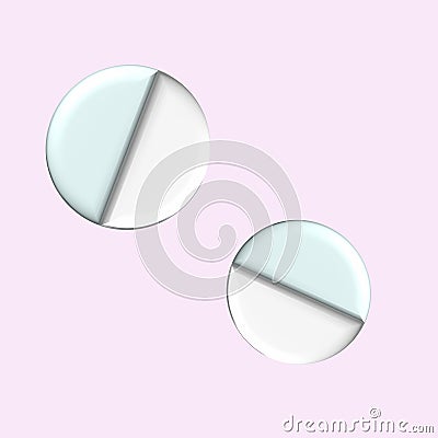 Tablet, pill 3D icon round, isolated Stock Photo