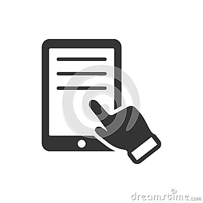 Tablet Reading Icon Vector Illustration
