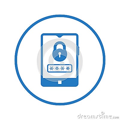 Tablet Secure icon Vector Illustration