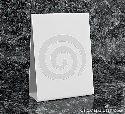 Tablet Tent Talkers Promotional Menu cards white blank Empty for mock up design and templates 3d rendering. Stock Photo